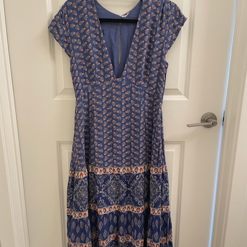 Only worn once! Free People blue floral maxi dress